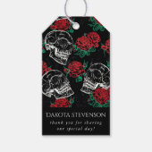 ドクロと赤いバラ | 現代ゴシック お礼 ギフトタグ (正面)