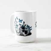 ドクロと青い蝶 コーヒーマグカップ (正面左)