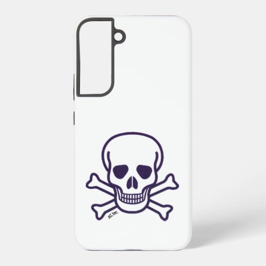 ドクロと骨のホワイトSamsung S22 Plus携帯ケース Samsung Galaxyケース (裏面)