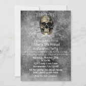 ドクロと骨の山のハロウィンパーティー招待状 招待状 (正面)