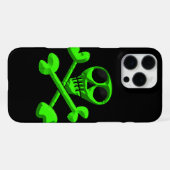 ドクロと骨の模様 iPhoneケース (裏面横)