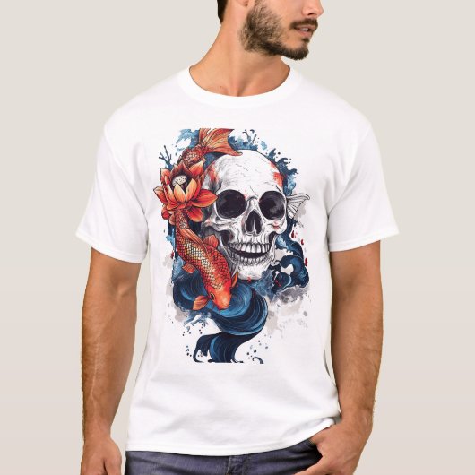 ドクロと鯉のセレニティ Tシャツ (正面)