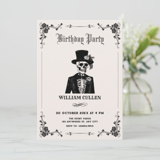 ドクロのタキシード 招待状 (スタンド正面)