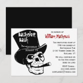 ドクロのトップハット 結婚前パーティー招待状 招待状 (正面/裏面)