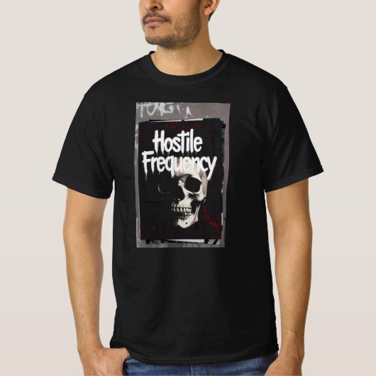 ドクロのホストイル周波数 Tシャツ (正面)
