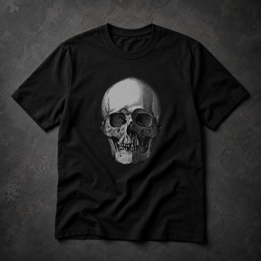 ドクロのモノクロアート Tシャツ