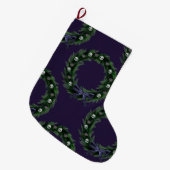 ドクロのリース ラージクリスマスストッキング (正面 (吊り時))