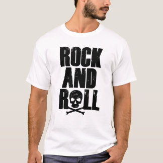 ドクロのロックンロール・タイポグラフィ Tシャツ