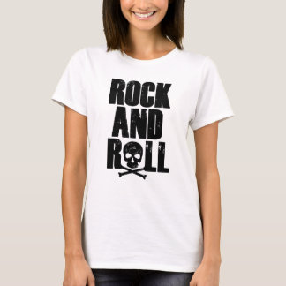 ドクロのロックンロール・タイポグラフィ Tシャツ