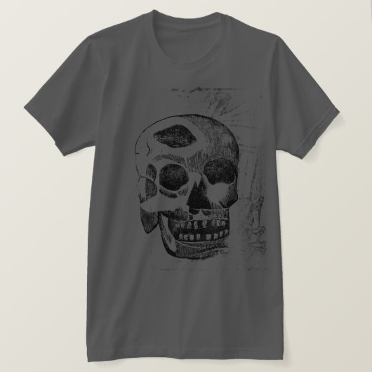 ドクロの木版画Tシャツ Tシャツ (デザイン正面)
