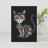 ドクロの猫 メキシコ ハロウィン 死者の日 招待状 (スタンド正面)