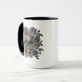 ドクロの花束 黒と白 マグカップ (正面左)