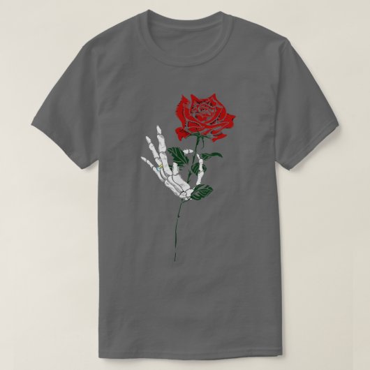 ドクロの薔薇の花嫁タトゥーデザインTシャツ Tシャツ (デザイン正面)