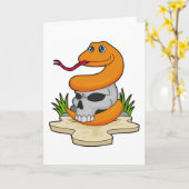 ドクロの蛇 カード (黄色い花)