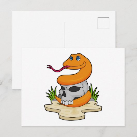ドクロの蛇 ポストカード (正面/裏面)