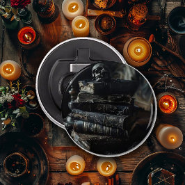 ドクロの載った古くさい黒い本 栓抜き