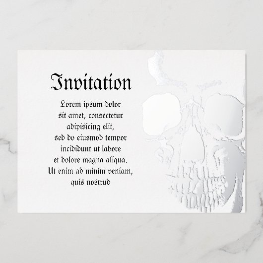 ドクロの顔 箔招待状 (正面)