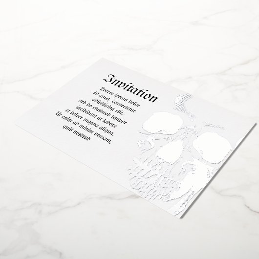 ドクロの顔 箔招待状 (回転した状態)