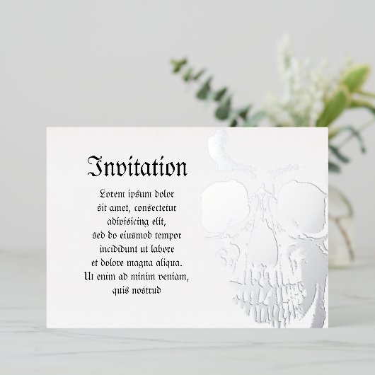 ドクロの顔 箔招待状 (立ち正面)