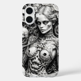 ドクロの骨のカバーを持つ少女 iPhone 16ケース