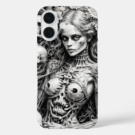 ドクロの骨のカバーを持つ少女 Case-Mate iPhoneケース (裏面)