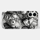 ドクロの骨のカバーを持つ少女 Case-Mate iPhoneケース (裏面 (横))
