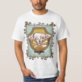 ドクロの骨シールド Tシャツ
