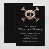 ドクロの骨 あらゆるイベント ブラック インビテーション (正面/裏面)