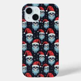 ドクロサンタ ゴシッククリスマス 青ひげ パターン iPhone 15ケース