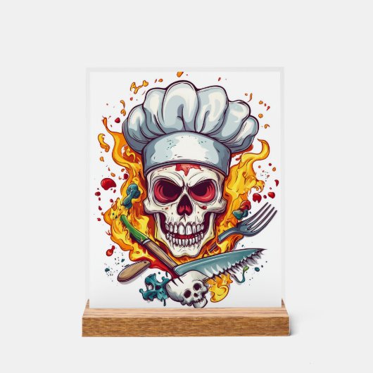 ドクロシェフの料理長 アクリルサイン (正面)