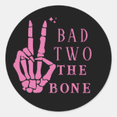 ドクロスケルトン Bad to the Bone 2歳の誕生日 ラウンドシール (正面)