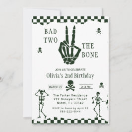 ドクロスケルトン Bad to the Bone 2歳の誕生日 招待状