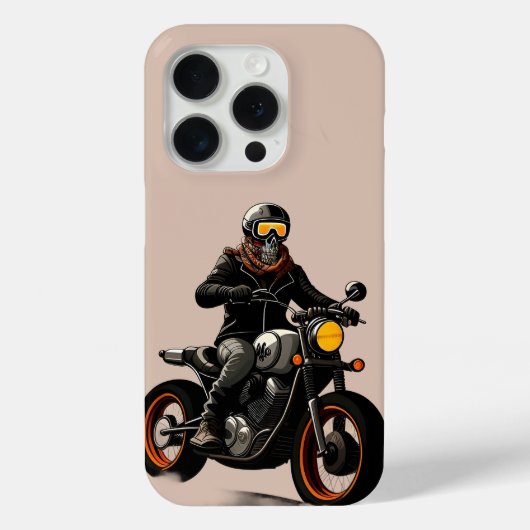 🏍️ ドクロヘルメット バイクに乗るライダー Case-Mate iPhoneケース (裏面)