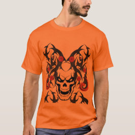 ドクロ入りトライバルTシャツ Tシャツ