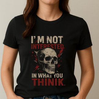 ドクロ宣言Tシャツ; 興味ないです Tシャツ