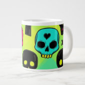 ドクロ柄ジャンボマグカップ ジャンボコーヒーマグカップ (正面右)
