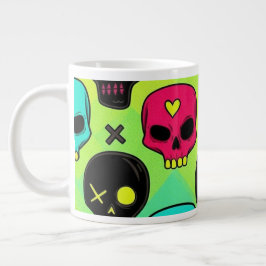 ドクロ柄ジャンボマグカップ ジャンボコーヒーマグカップ