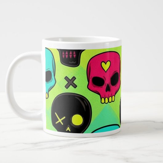 ドクロ柄ジャンボマグカップ ジャンボコーヒーマグカップ (左)