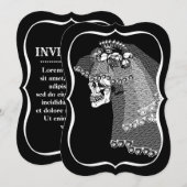 ドクロ花嫁の招待状 招待状 (正面/裏面)