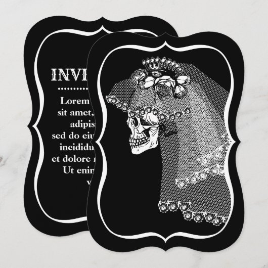 ドクロ花嫁の招待状 招待状 (正面/裏面)