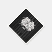 ドクロ薔薇の花束 黒と白 スタンダードカクテルナプキン (角)