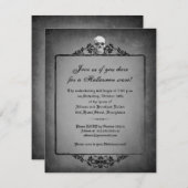 ドクロ額縁ハロウィン招待状 招待状 (正面/裏面)