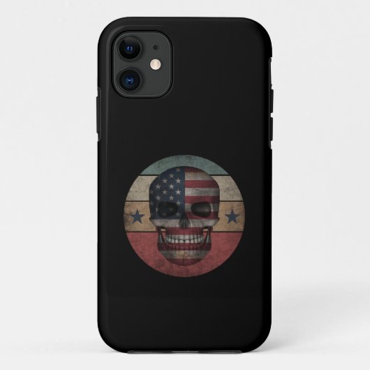 ドクロ アメリカ国旗 愛国心 ギフト Case-Mate iPhoneケース (裏面)