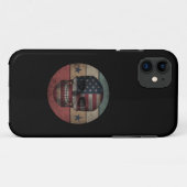 ドクロ アメリカ国旗 愛国心 ギフト Case-Mate iPhoneケース (裏面(横))