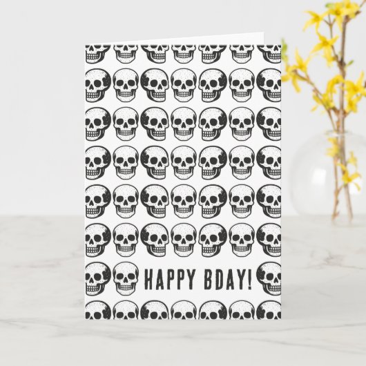 ドクロ カード (黄色い花)