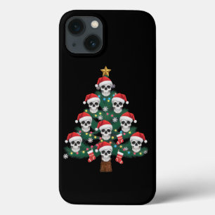 ドクロ クリスマス ツリー パジャマ ひょうきんなスケルトン サンタ iPhone 13ケース