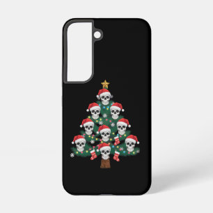 ドクロ クリスマス ツリー パジャマ ひょうきんなスケルトン サンタ SAMSUNG GALAXY S22ケース