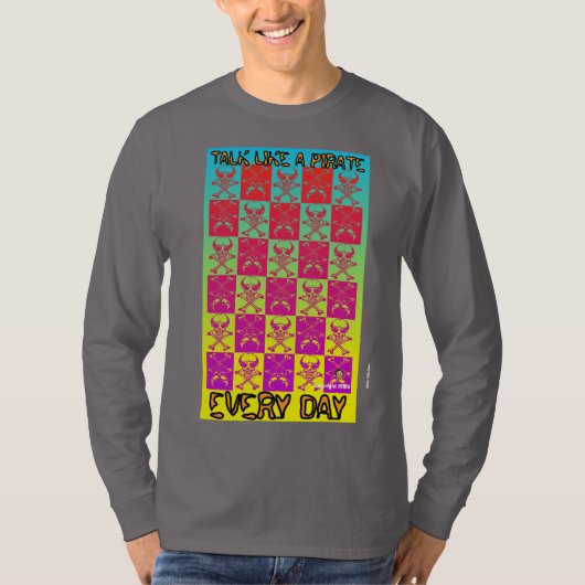 ドクロ+クロスボーン+レインボー Tシャツ (正面)