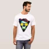 ドクロ、クール、骨 Tシャツ (正面フル)