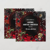 ドクロ ゴシック レッド ブラック ローズ ブリング インビテーション (正面/裏面)